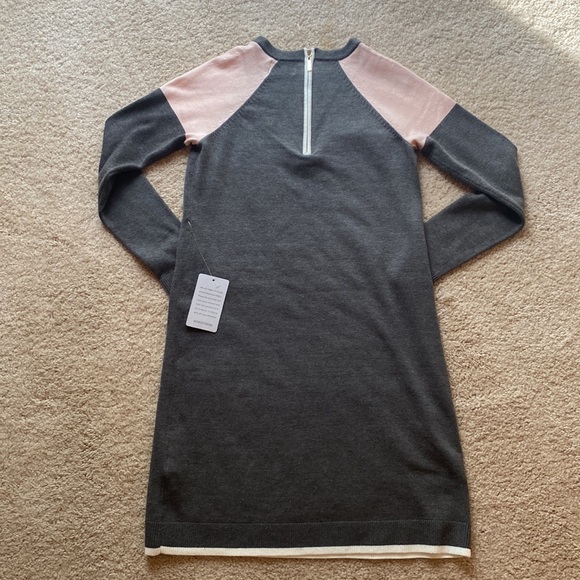 Eliza J, Size Petite Small, Grey/Pink/Cream Sweater Dress - Picture 2 of 6